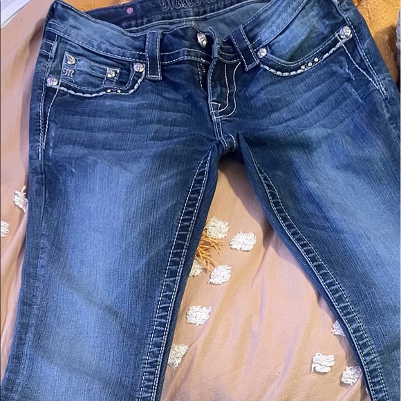 Miss Me womens Easy Boot jeans denim bootcut embellished pockets 26 - Picture 1 of 10
